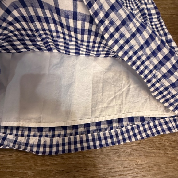J. Crew Crewcuts Girls Gingham Navy Dress Embroidered Lined Sz 14 Summer/Fall - Picture 5 of 11